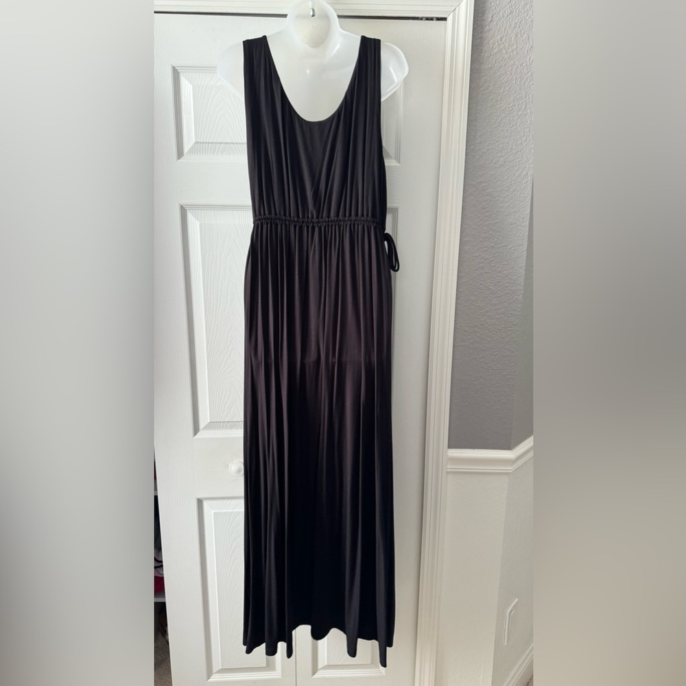 Cynthia Rowley Sleeveless Black Maxi Dress with Drawstring Tie at Side NWT - Picture 7 of 7